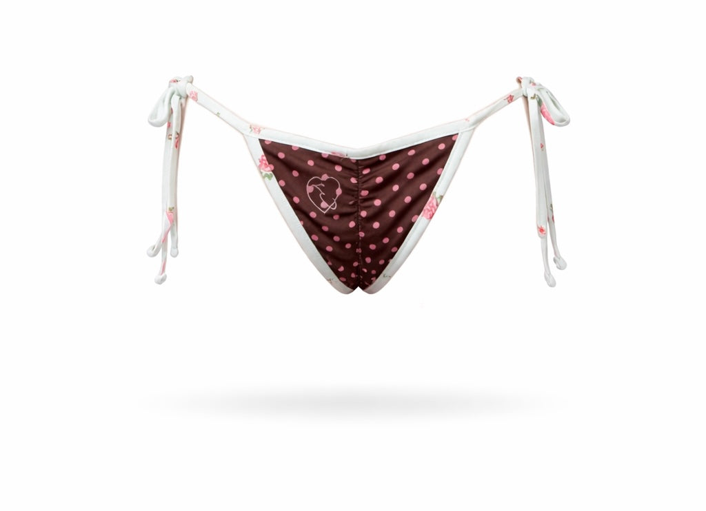 Bikini polca flores reversible