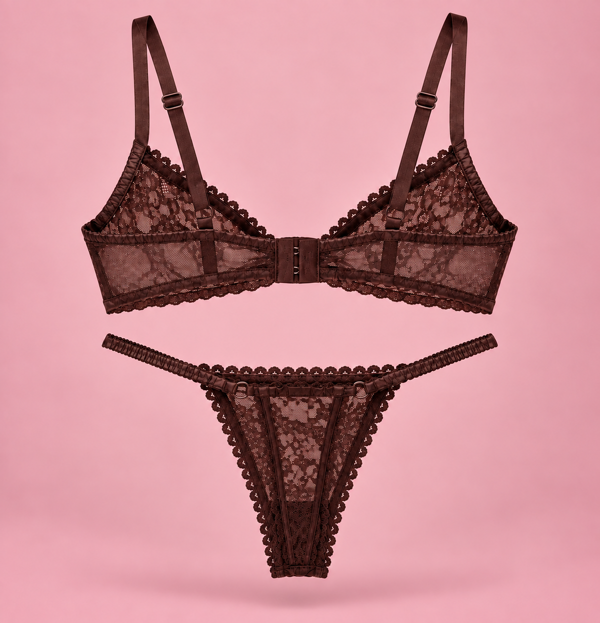 Sets Paradise MOCCA— Brasier + Panty con Encaje+ LIGUERO | Envío GRATIS 🚚