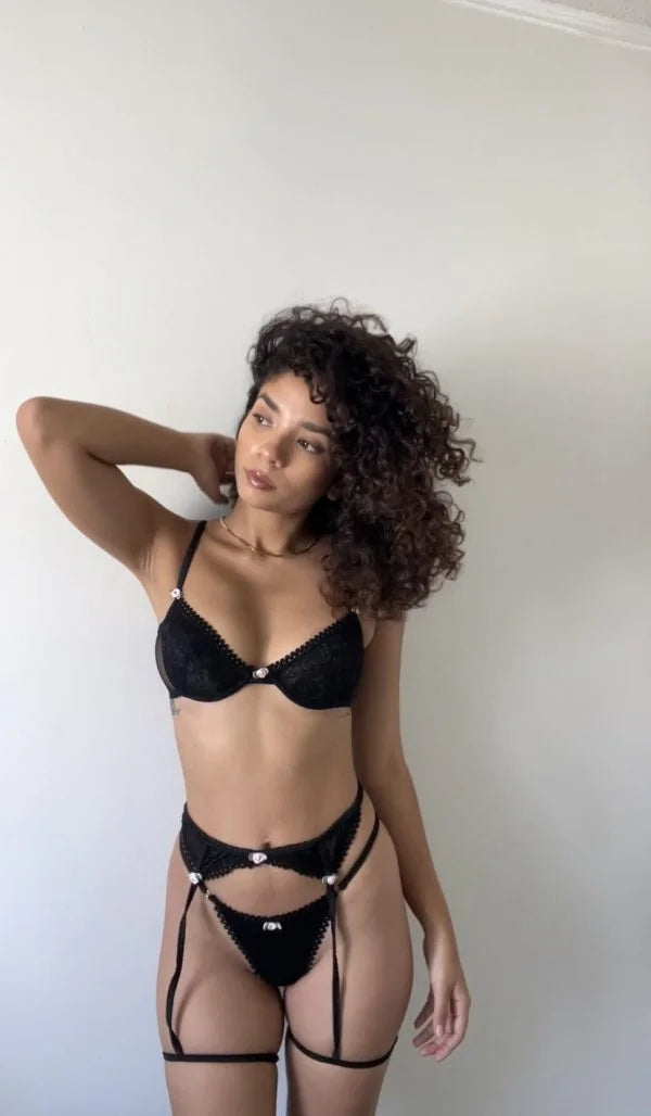 Set Paradise black (con liguero)